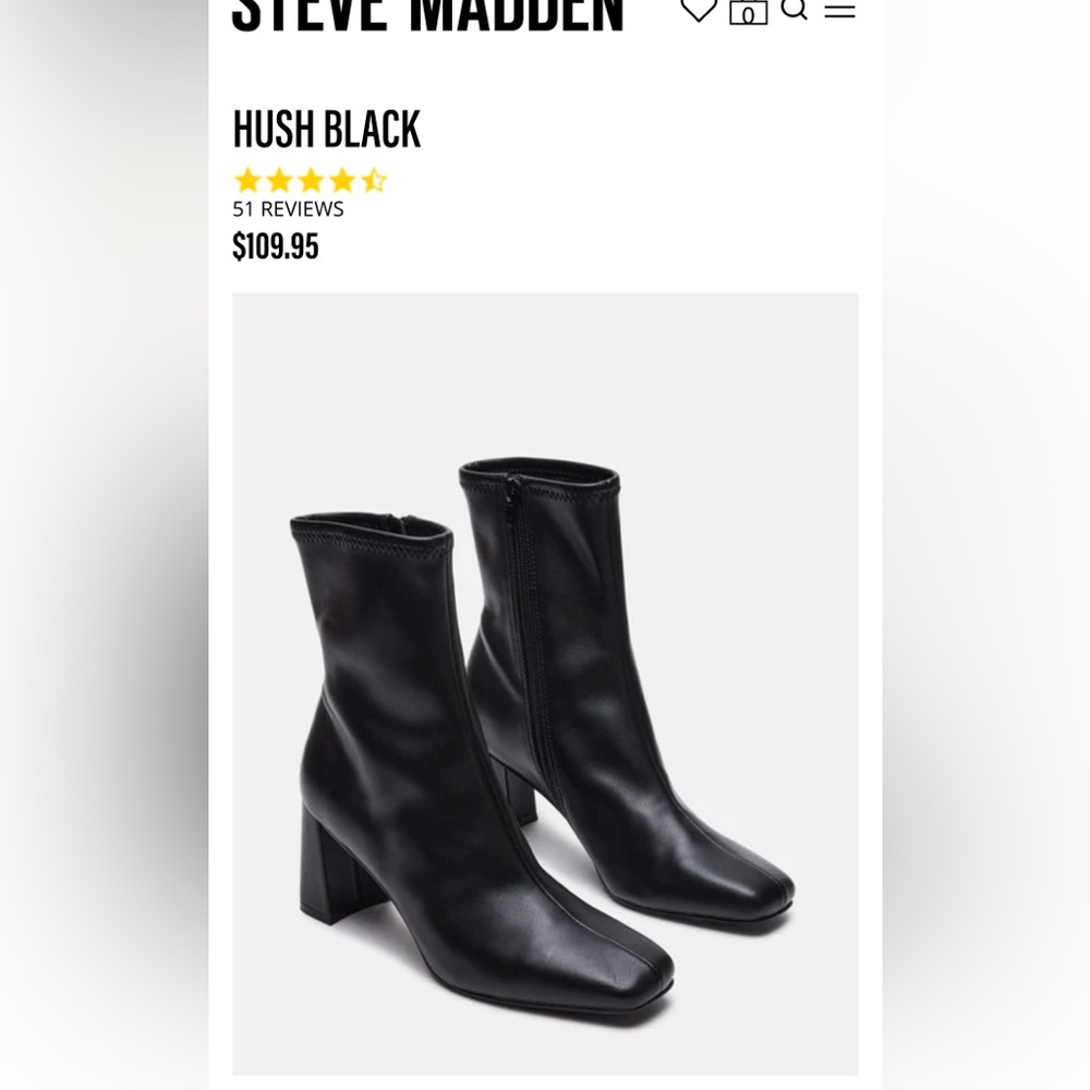 Steve Madden Black Heeled Boots size 8
